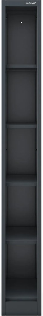 Keskeny fém irattároló polc dokumentumokhoz antracit: TIM 250 x 1950 x 450 mm