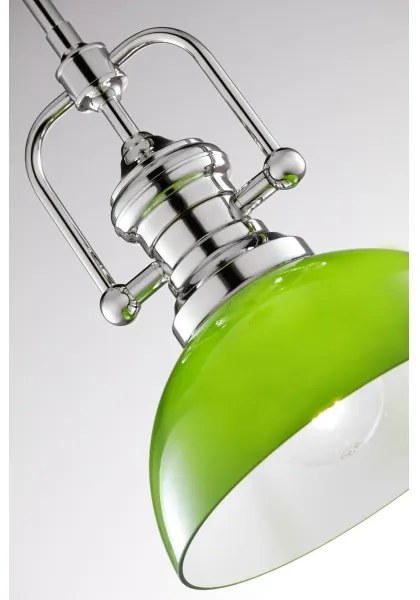 Jupiter 2071 - PLATINO rúdon függő csillár 1xE27/15W/230V zöld/fényes króm