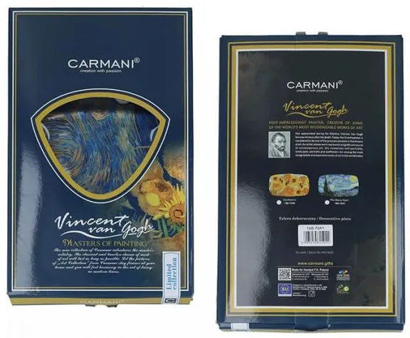 Van Gogh Csillagos Éj osztott üvegtál - 30x22 cm díszdobozban
