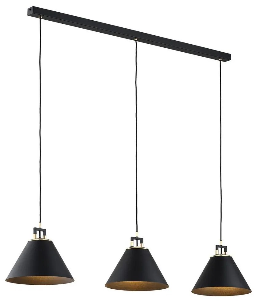 Argon 6174 - Csillár zsinóron ORTE 3xE27/15W/230V fekete