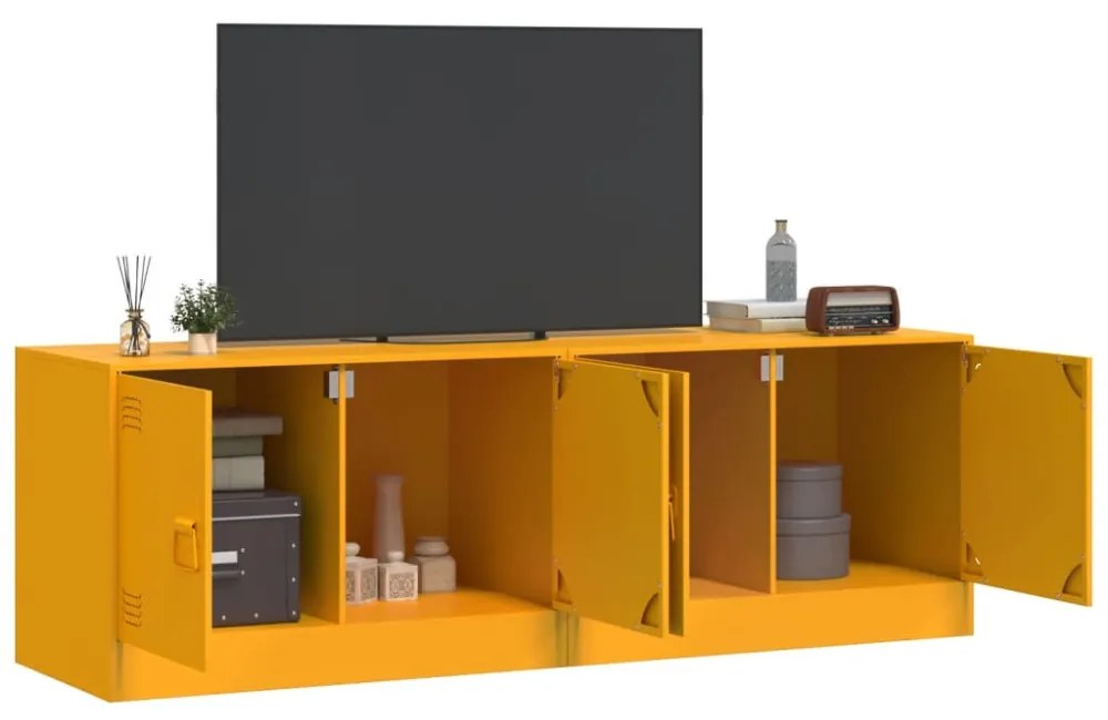 2 db mustársárga acél TV-szekrény 67 x 39 x 44 cm