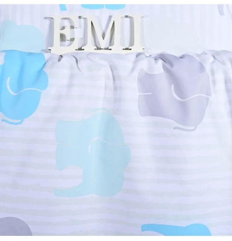 EMI elefántos türkízkék gyerek ágyneműhuzat, Párna 70x90