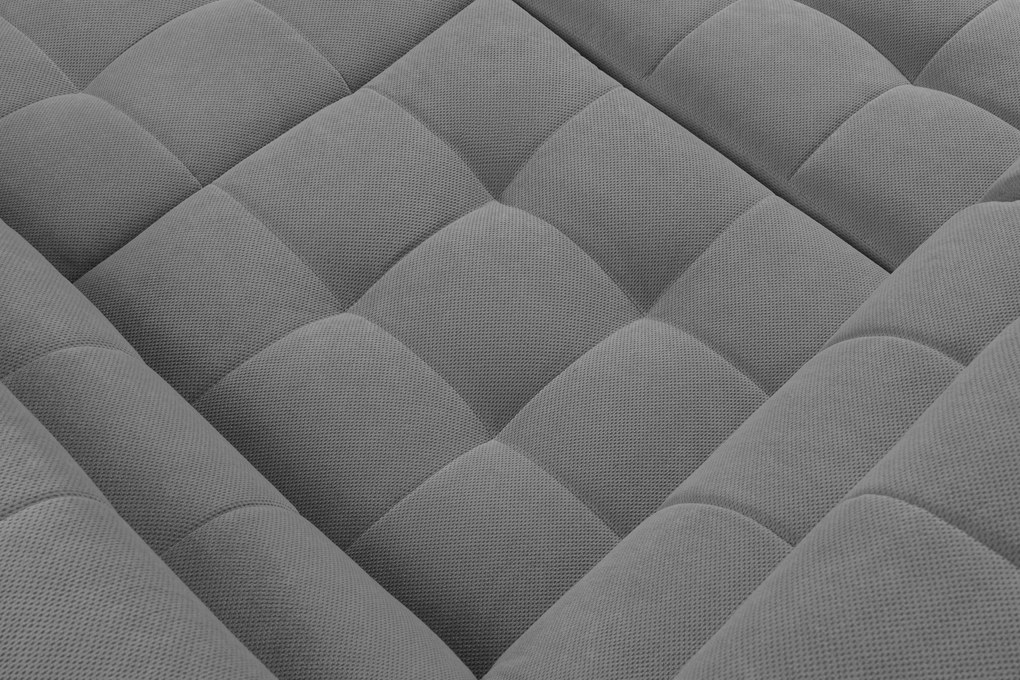 Nardo L sarokkanapé ágyfunkcióval jobb oldali - szürke plüss Pretty 17