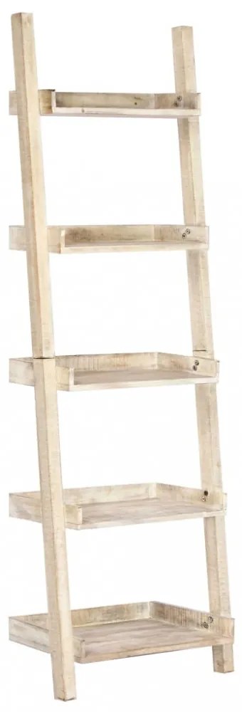 Fehér tömör mangófa létrapolc 75 x 37 x 205 cm