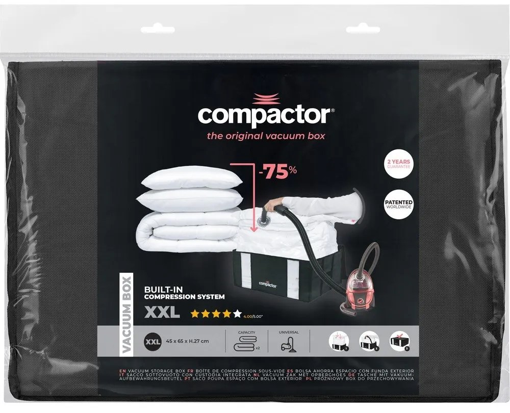 Black Edition fekete tároló vákuumos zsákkal, térfogat 210 l - Compactor