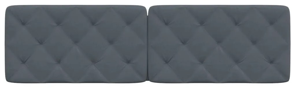 sötétszürke bársony fejtámla párna 180 cm