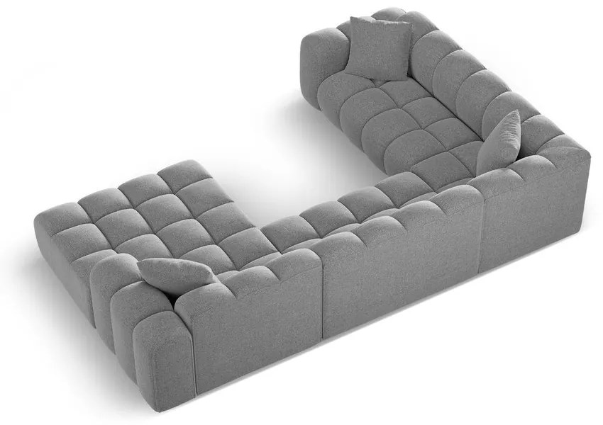 Világosszürke zsenília sarokkanapé (bal oldali-U alakú) Treno – Cosmopolitan Design