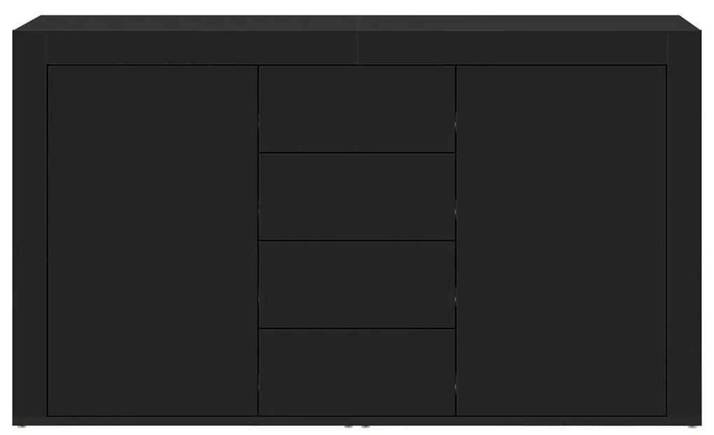 Büfé oldal szekrény Fekete Összeszerelt fa 120 x 36 x 69 cm