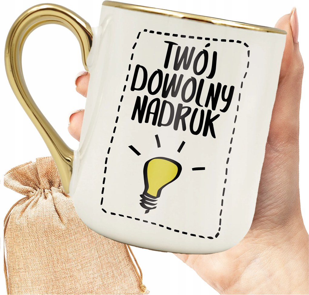 Bögre Nyomott Mintával, Arany Szegéllyel És Füllel