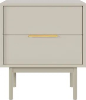 Éjjeliszekrény 2 fiókkal kasmír színben arany fogantyúkkal – VIVA VI06