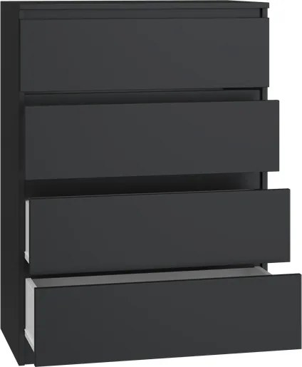 Aldabra M4 fiókos szekrény, 70x97x40 cm, fekete