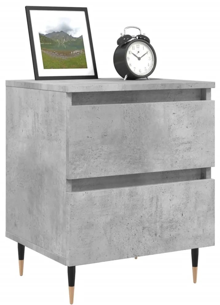Betonszürke szerelt fa éjjeliszekrény 40x35x50 cm