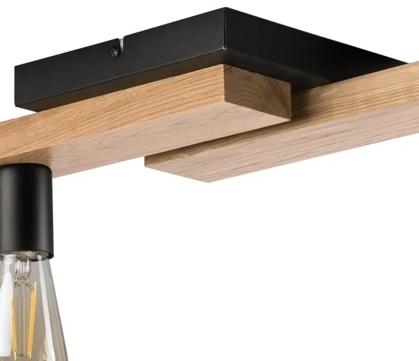 Felületre szerelhető csillár MATTE 2xE27/15W/230V + 3xG9/5W/230V fekete/tölgy