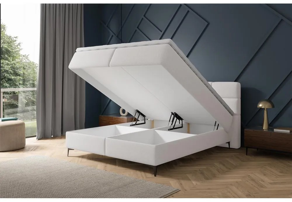 Kontinentális franciaágy 180 cm Riviera 180 (ágyráccsal és matraccal) (tárolóhellyel) (szürke + fekete) . 1099639