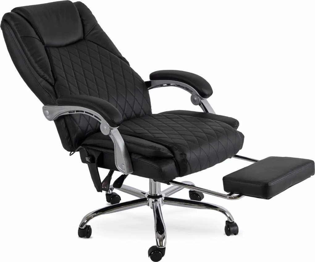 Forgószék masszírozó funkcióval, fűthető funkcióval, fekete színben. GIORGIO