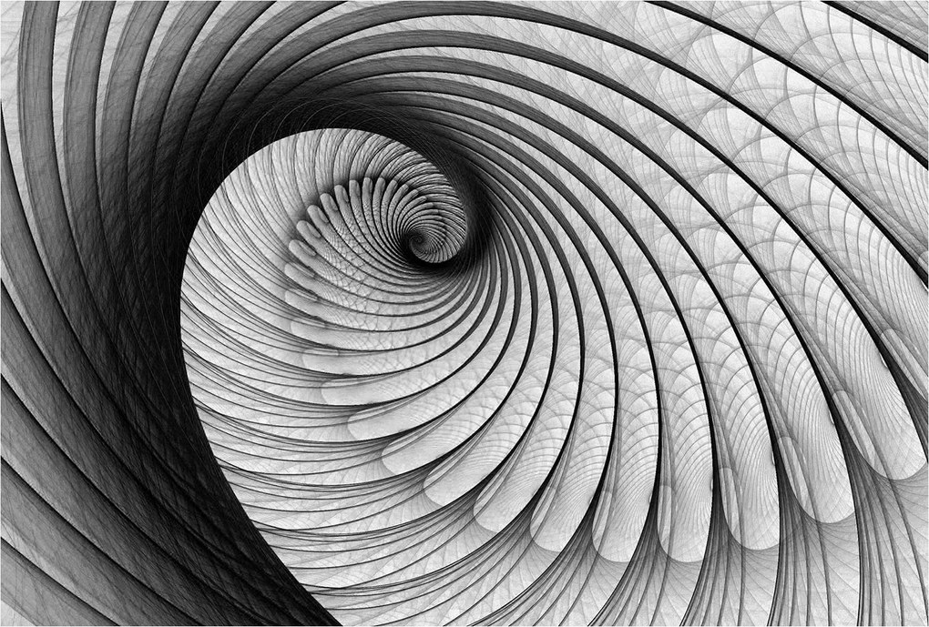 Fotótapéta Fekete-Fehér Spirál Alagút Absztrakt dinamika 200x140 +ragasztó