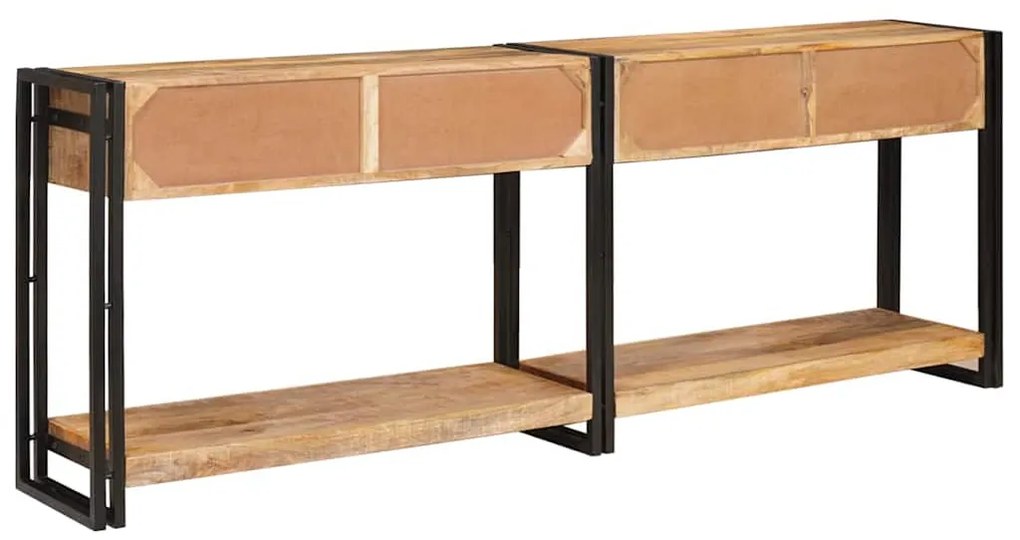 Konzolasztal 2 pcs Barna 200 x 33 x 75 cm Tömör nyers mangófa