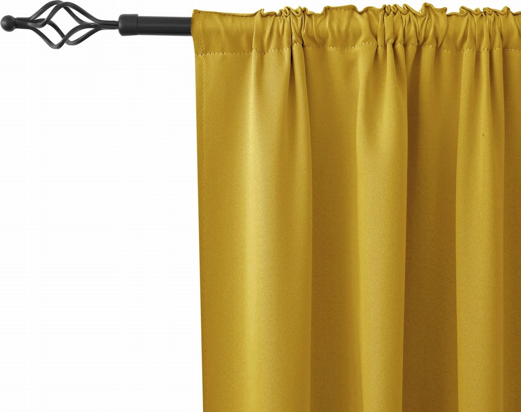 Szalagra Kész Függöny 140x250 Matt Sima Mustár