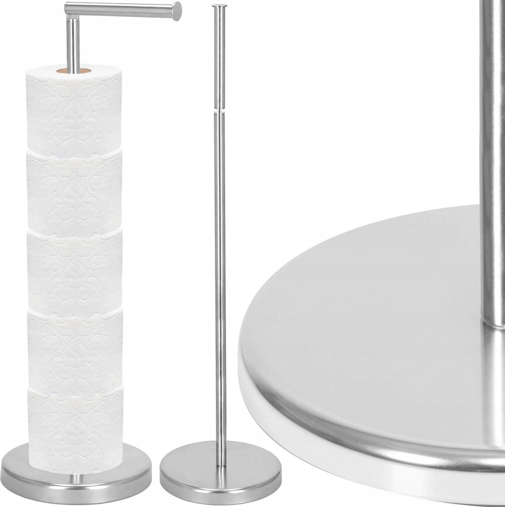 Tartalék Wc-papír Tartó Állvány 83cm Króm Fém Tartó Modern