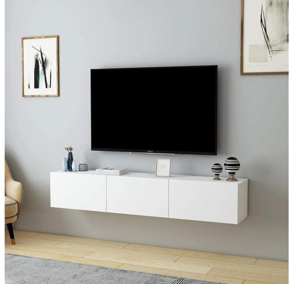 TV asztal/szekrény Dereba (fehér). Akció -22%. 1107838