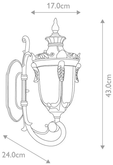 Elstead PH1-S-OB - Kültéri fali lámpa PHILADELPHIA 1xE27/60W/230V IP44