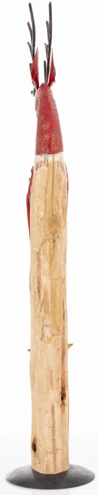 Jávorszarvas figura 45747-A fa, többszínű fém 60,5x11,5x20 cm