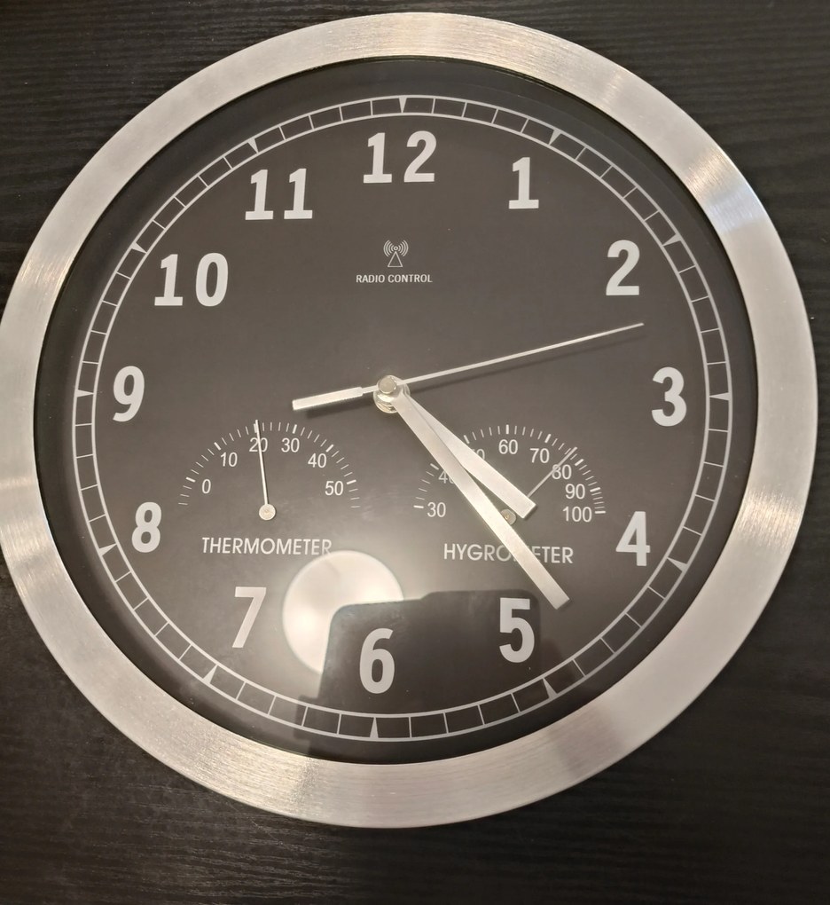 BonVIVO Falióra, Analóg, Modern Fekete, 30,5x30,5 cm