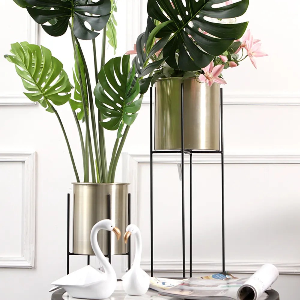 Virágtartó, fekete/arany, JUDE TYP 2