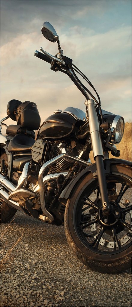 Matrica Fotótapéta Motorkerékpár Út Tájkép Szabadság Kaland 91x211