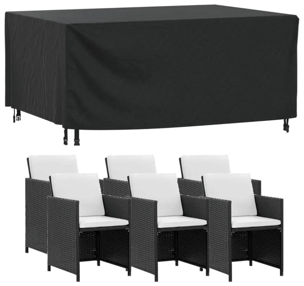 fekete 420D vízálló kerti bútorhuzat 172 x 113 x 73 cm