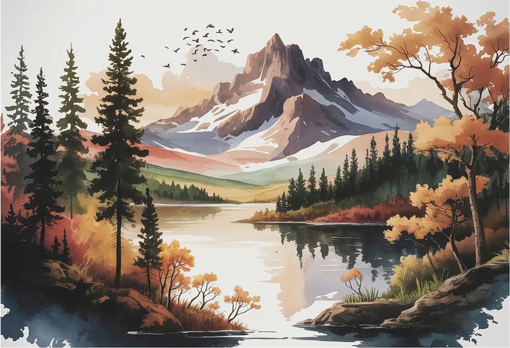 Fotótapéta Flizelin Dekoratív iroda Hegyi ősz 152x104 Ragasztó