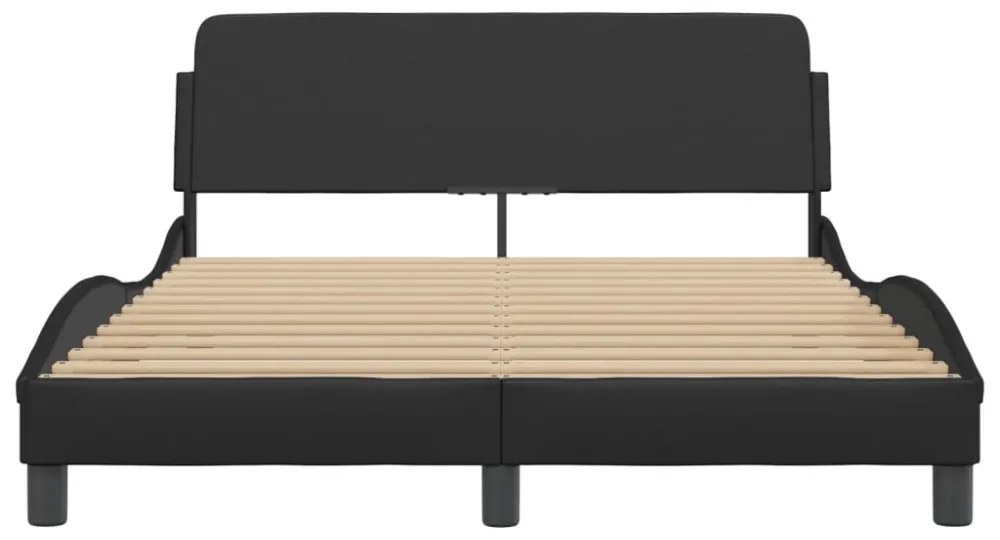 fekete műbőr ágykeret Dover 140x200 cm