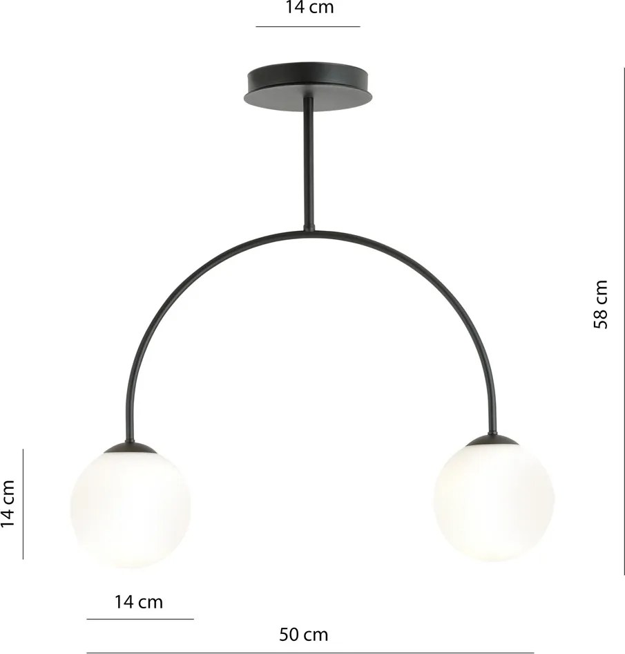 Emibig modern mennyezeti lámpa archi fehér fekete emi1288/2