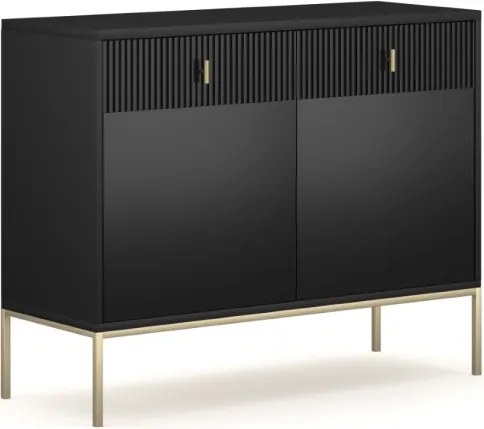 Komód fekete színben 2 ajtó/2 fiók. MAGGIORE