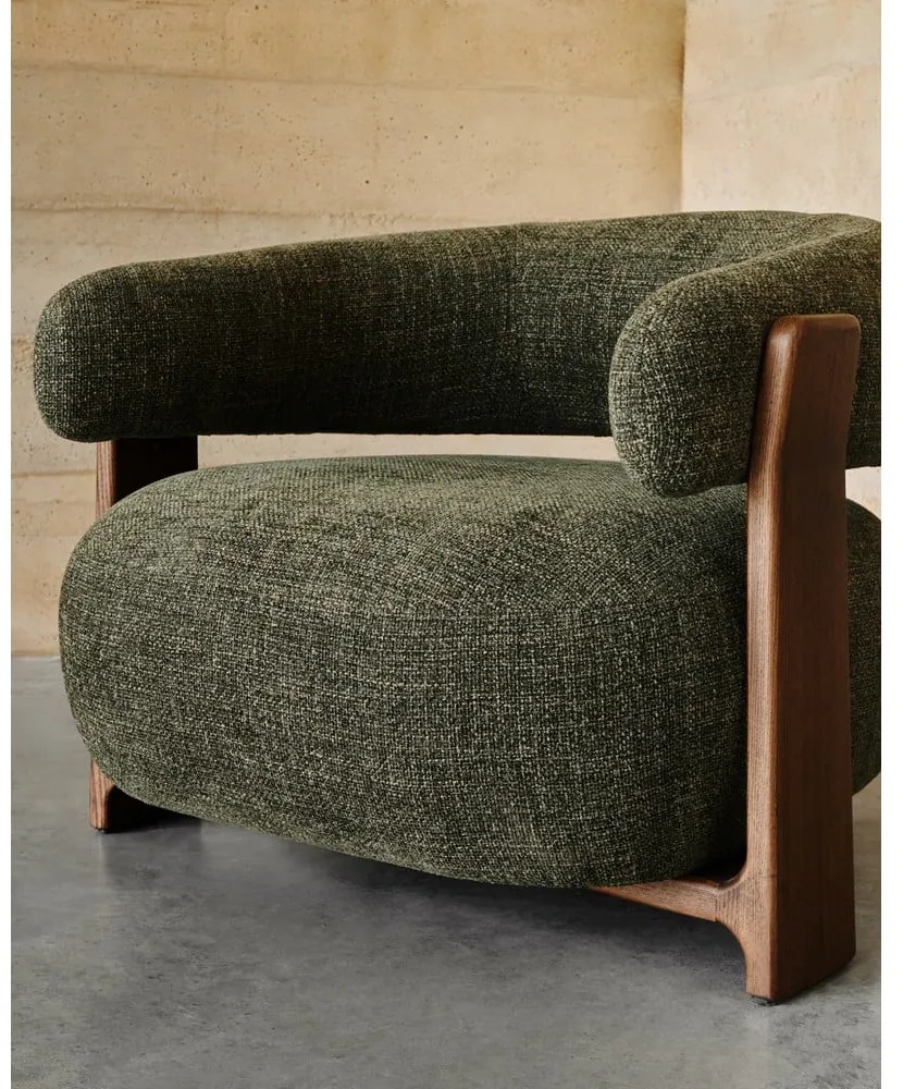 Zöld zsenília fotel Granite – Kave Home