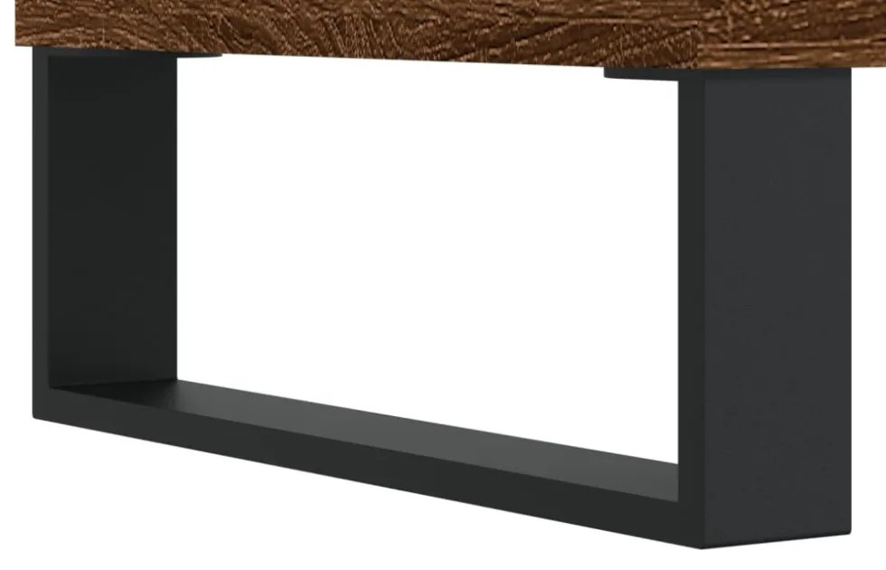 barna tölgyszínű szerelt fa TV-szekrény 80 x 36 x 50 cm
