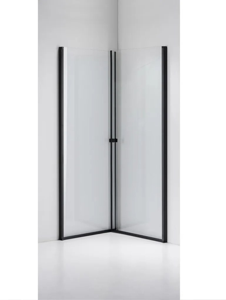 Stuxi Bari Duo Black 80x80 cm szögletes nyílóajtós zuhanykabin, 6 mm vízlepergető üveggel, matt fekete elemekkel