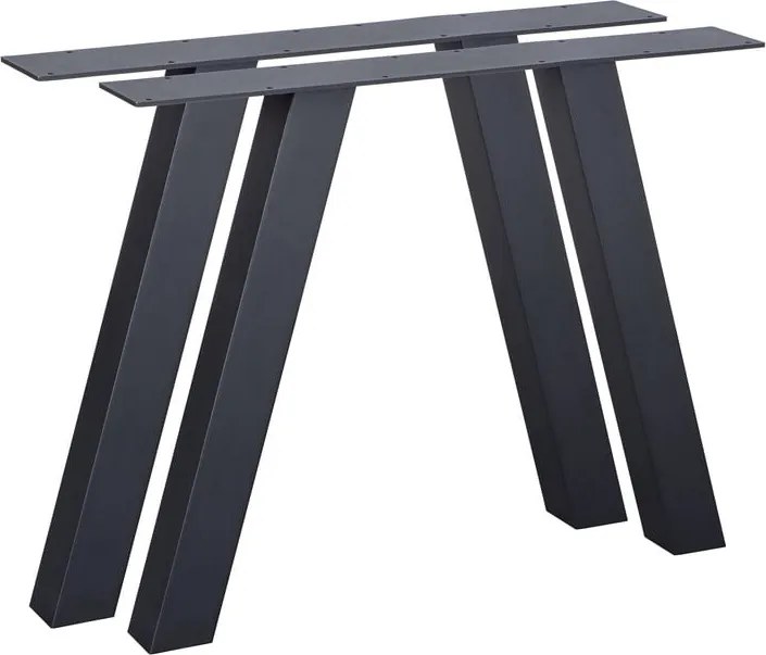 Fekete fém bútorláb szett 2 db-os Tablo – WOOOD