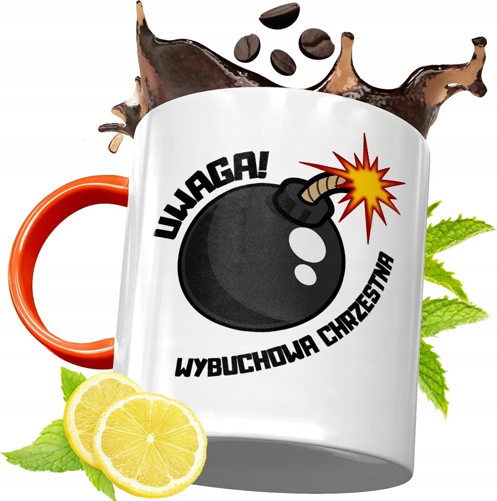 Narancssárga Bögre Keresztanyának Ajándék fényképes nyomattal