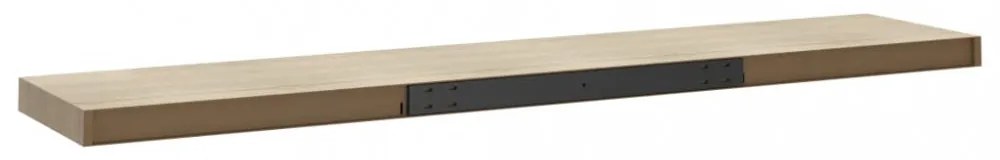 2 db tölgyszínű MDF fali polc 120 x 23,5 x 3,8 cm