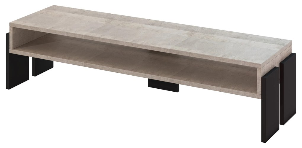TV asztal Ramea (platinum grange tölgy + fekete). 1055244