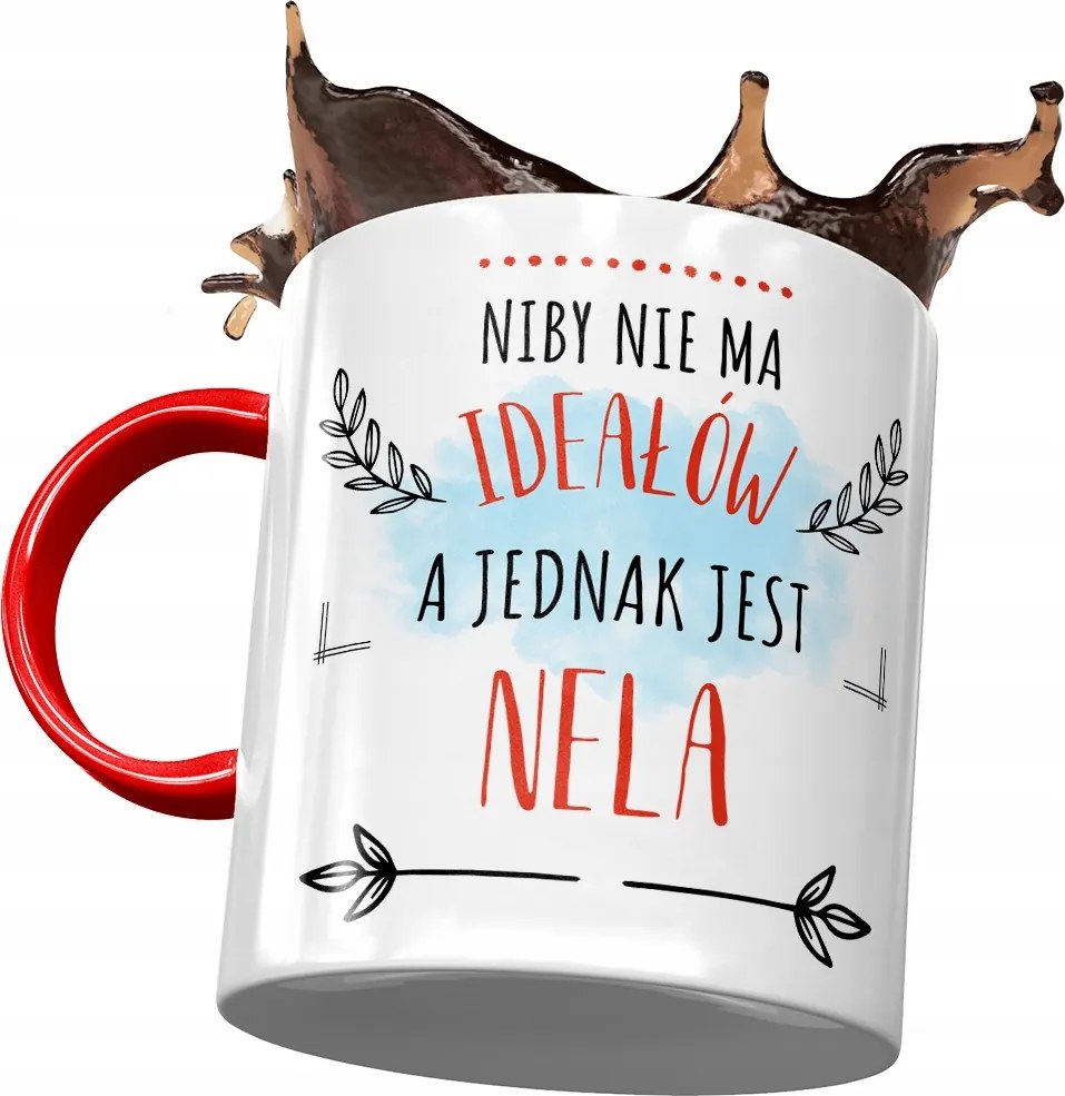 Piros Bögre Neli Feleség Barátnő Ajándék Nyomtatott Fotóval