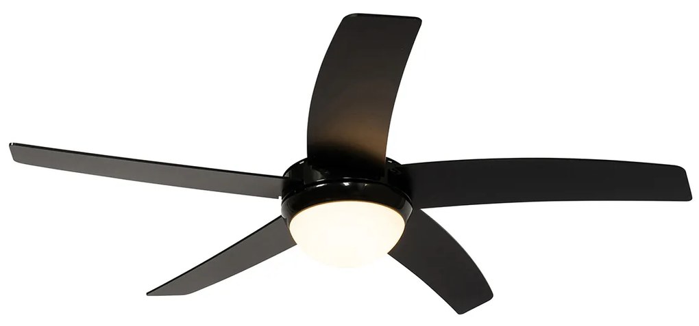 Okos mennyezeti ventilátor fekete fa mintával 132 cm LED-del, fényerőszabályzóval és távirányítóval - Cool