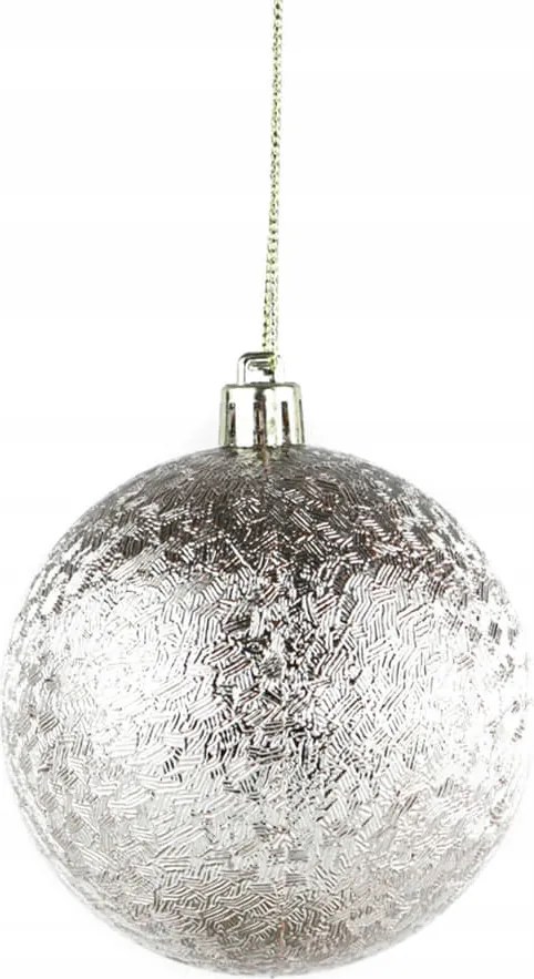 Karácsonyfadísz ezüst 6cm 6db