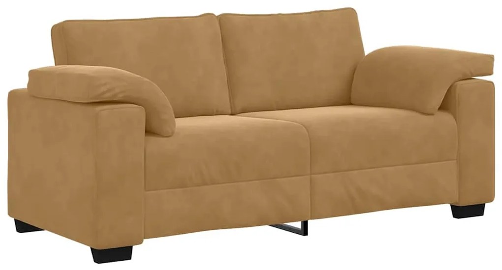 barna bársony loveseat kanapé 140 cm