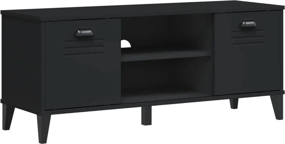 vidaXL VIKEN fekete szerelt fa cipőtároló pad 106 x 35 x 45 cm