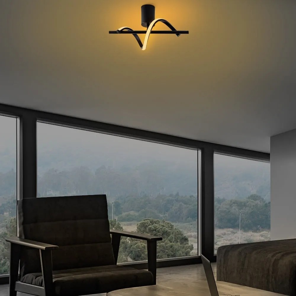 Fekete LED mennyezeti lámpa 7x41 cm Likma – Opviq lights