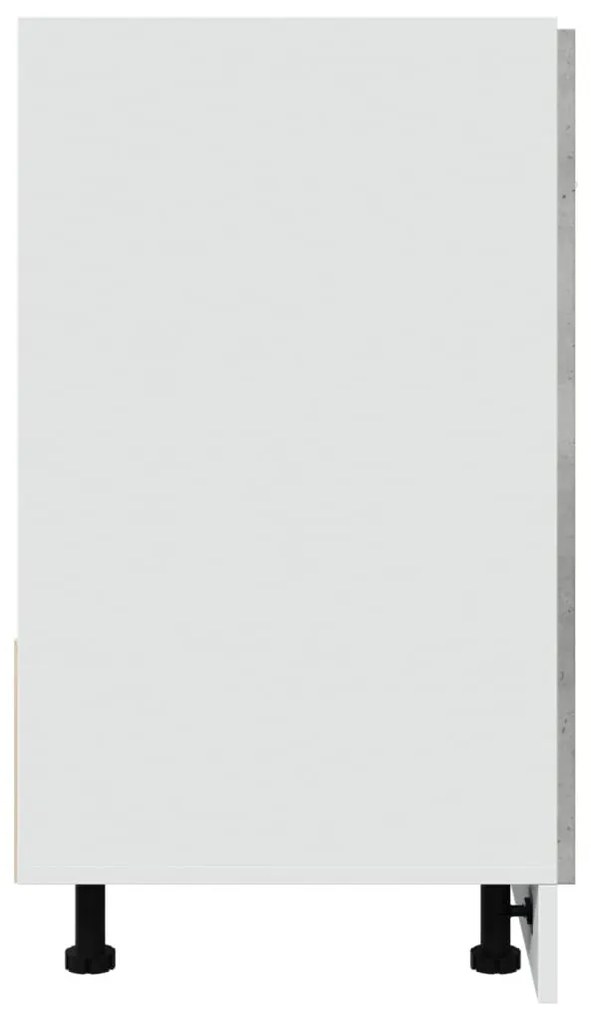 betonszürke szerelt fa mosogató alsószekrény 80 x 46 x 81,5 cm