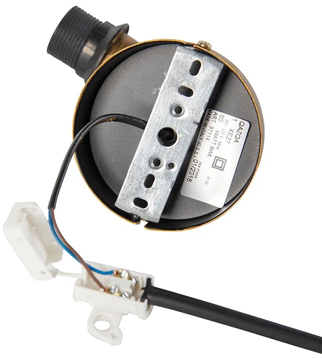 Vintage fali lámpa arany színben fekete bársony árnyékolóval - Matt