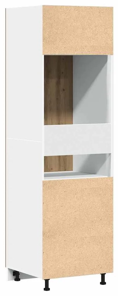 “Lyon” kézműves tölgy szerelt fa szekrény hűtőhöz